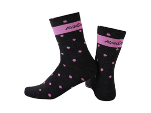 NALINI Ponožky Wool Lady Sock Black/Pink 4720 - S/M