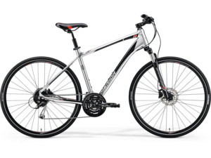 MERIDA Crossway 100 shiny dark silver (red/black)