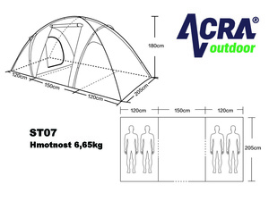 Stan ACRA Brother ST07 s předsíňkou pro 4 osoby
