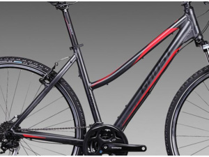 GHOST rám Cross 1300 Lady grey/black/red - 52 cm