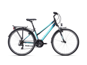 CTM Jessie Trek matná černá/světlá tyrkysová