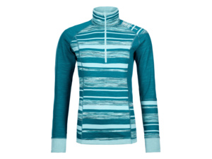 Dámské tričko ORTOVOX 210 Supersoft zip neck Pacific Green