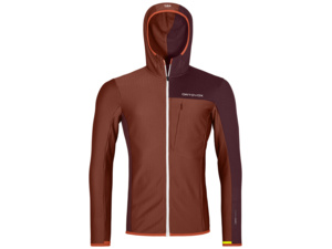 Mikina s kapucí ORTOVOX Fleece Light Grid Clay Orange