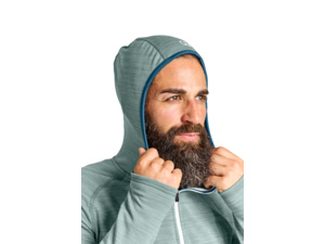 Mikina s kapucí ORTOVOX Fleece Light Grid Deep Ocean Blend