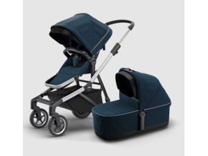THULE Sleek+Bassinet Aluminum/Navy Blue
