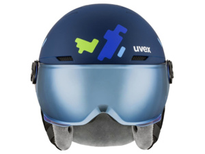 Přilba UVEX Rocket JR Visor Blue puzzle m