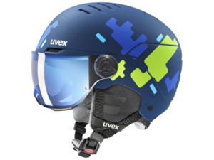 Přilba UVEX Rocket JR Visor Blue puzzle m