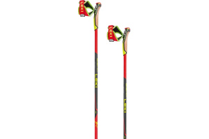 Běžecké hole LEKI HRC Max Bright Red-Neonyellow-Carbon Structure