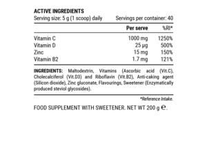Doplněk stravy PILLAR Ultra Immune C Tropical sáček 200 g