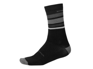 Zimní ponožky ENDURA Baabaa Merino Stripe Matt Black