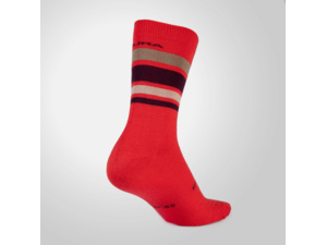 Zimní ponožky ENDURA Baabaa Merino Stripe Pomegranate