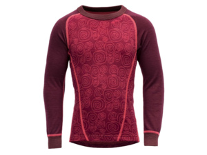 Dětské triko s dlouhým rukávem DEVOLD Duo Active Merino Beetroot
