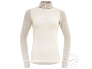 Dámské triko s dlouhým rukávem DEVOLD Duo Active Merino 205 Z.Neck Raw White