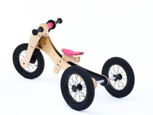 Odrážedlo/tříkolka TRYBIKE 4v1 12" Wood Pink