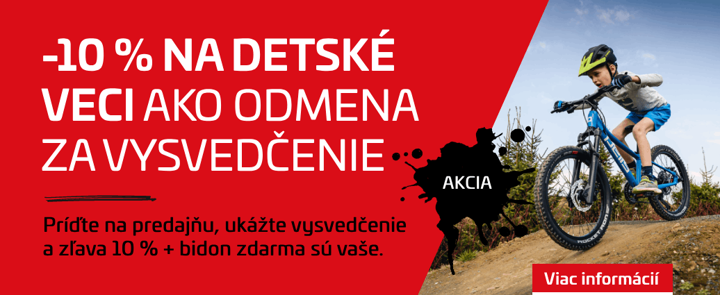 Odmena za vysvedčenie: -10 % na detské bicykle aj doplnky a bidón ako darček zdarma