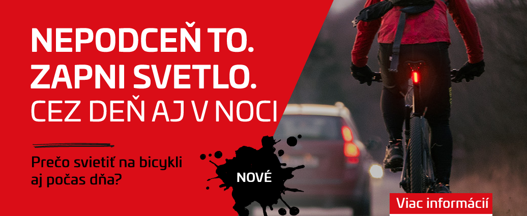 "Nepodceň to. Zapni svetlo" alebo prečo svietiť na bicykli aj cez deň
